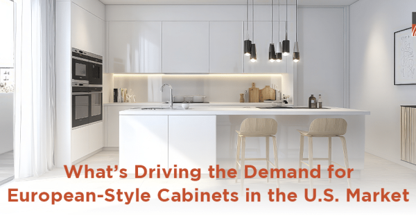Modern European-style kitchen with frameless high-gloss white cabinets and sleek drawer systems