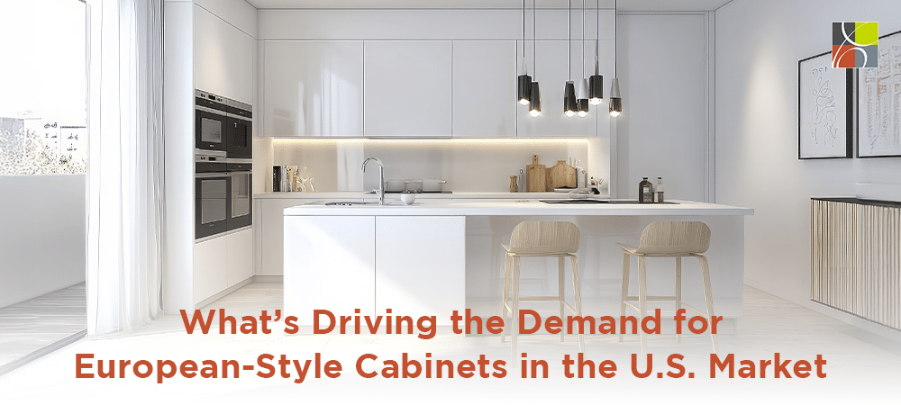 Modern European-style kitchen with frameless high-gloss white cabinets and sleek drawer systems
