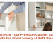 Woman opening soft-close cabinet drawers and doors in a modern kitchen