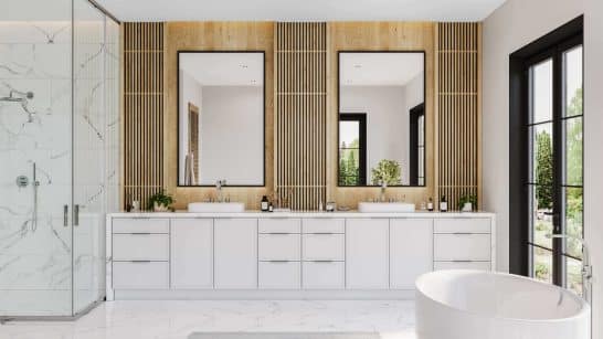 Classic Everest Slim Shaker White Framed Cabinets with clean and versatile design features.