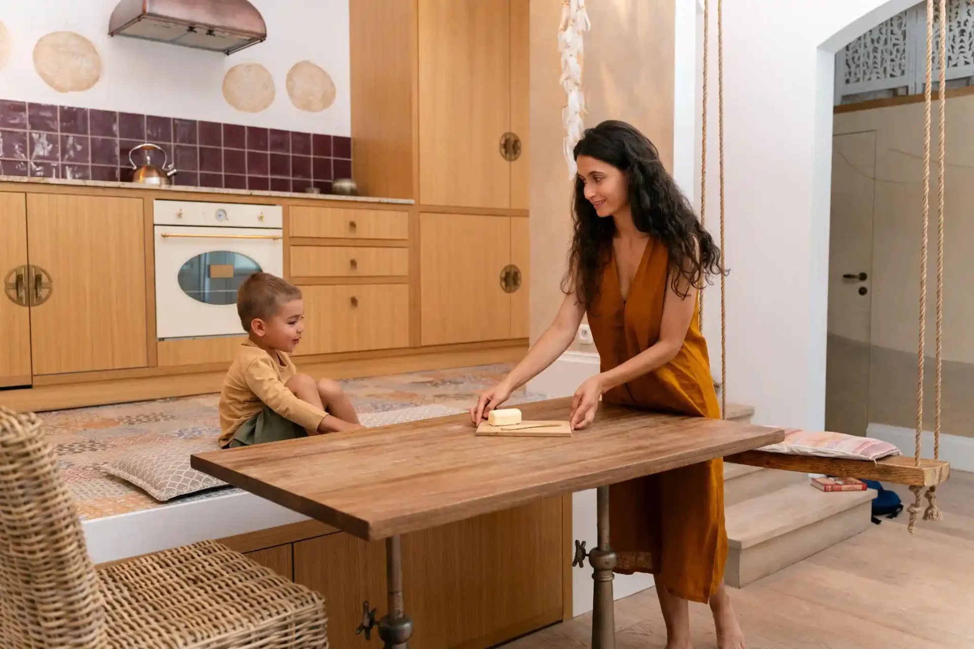 woman-and-child-working-in-a-traditional-kitchen